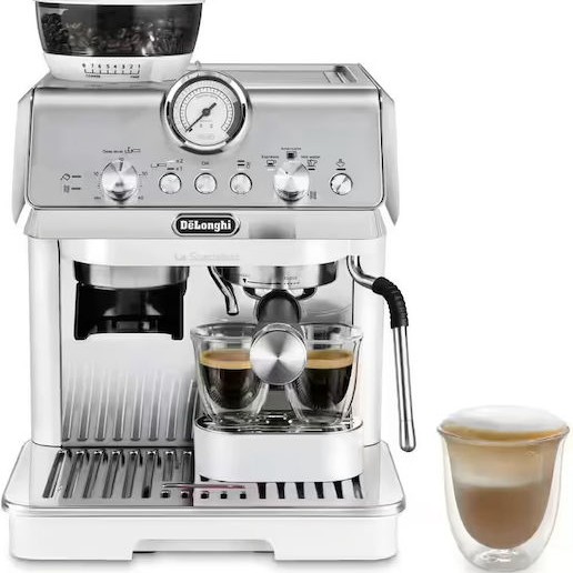 De'Longhi La Specialista Αυτόματη Μηχανή Espresso 1550W Πίεσης 15bar με Μύλο Άλεσης Λευκή