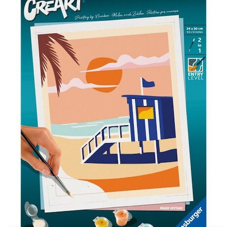 Ravensburger Creart Paint By Numbers Adults Beach Cabin