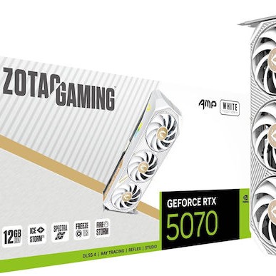 Zotac GeForce RTX 5070 12GB GDDR7 AMP White Edition Κάρτα Γραφικών