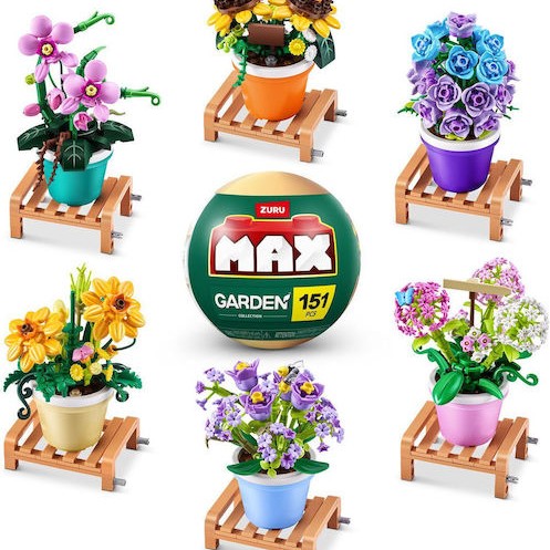 Zuru Τουβλάκια Max Build Κήπος Φυτά Σε Γλάστρα για 3+ Ετών 1τμχ (Διάφορα Σχέδια) 1τμχ
