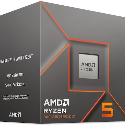 AMD Ryzen 5 8400F 4.2GHz Επεξεργαστής 6 Πυρήνων για Socket AM5 σε Κουτί με Ψύκτρα
