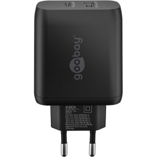 Goobay Φορτιστής Χωρίς Καλώδιο με Θύρα USB-A και Θύρα USB-C Power Delivery Μαύρος (65409)