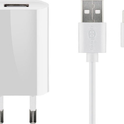 Goobay Φορτιστής με Θύρα USB-A και Καλώδιο USB-C 5W Λευκός (45300)
