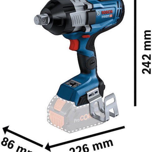 Bosch GDS 18V-1600 HC Professional Brushless Μπουλονόκλειδο Μπαταρίας 18V 2x8Ah με Υποδοχή 3/4