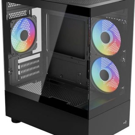 Aerocool Viewport Mini Mini Tower Κουτί Υπολογιστή με Πλαϊνό Παράθυρο και RGB Φωτισμό Μαύρο