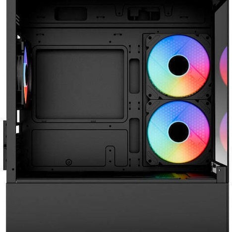 Aerocool Viewport Mini Mini Tower Κουτί Υπολογιστή με Πλαϊνό Παράθυρο και RGB Φωτισμό Μαύρο