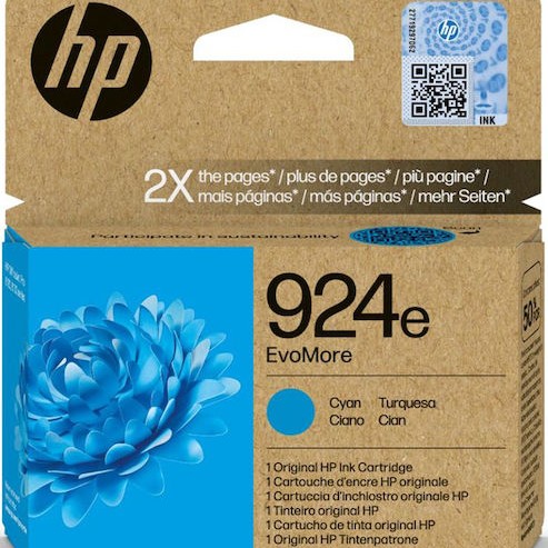 HP 924e EvoMore Γνήσιο Μελάνι Εκτυπωτή InkJet Κυανό (4K0U7NE)