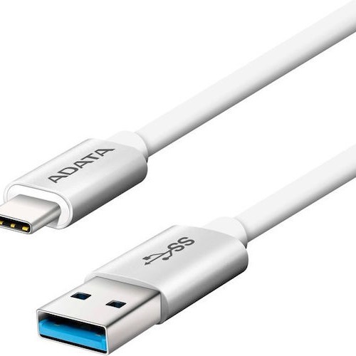 Adata Regular USB 3.0 Cable USB-C male - USB-A male Λευκό 1m (ACA3AL-100CM-CSV)