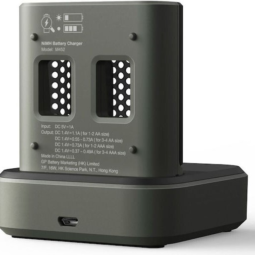 GP Batteries ReCyko M452 Φορτιστής 4 Μπαταριών Ni-MH Μεγέθους AA