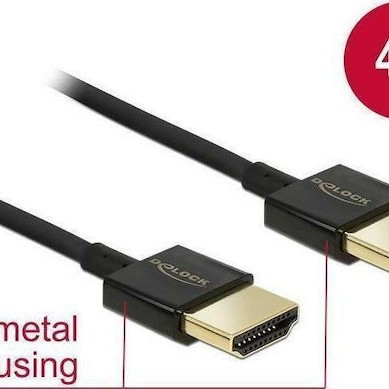 DeLock HDMI 2.0 Cable HDMI male - HDMI male 3m Μαύρο