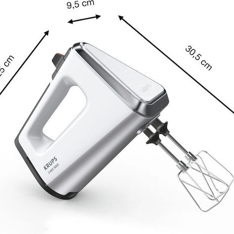 Krups 3 Mix 9000 Deluxe Μίξερ Χειρός 750W Λευκό