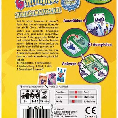 Επιτραπέζιο Παιχνίδι 6 Nimmt! για 2-10 Παίκτες 8+ Ετών 02401 Amigo