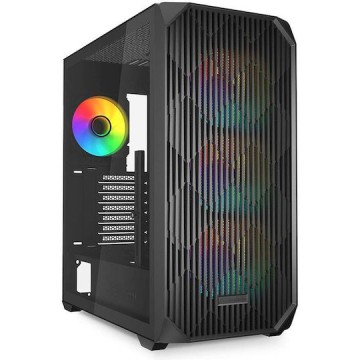 Sharkoon AK3 RGB Gaming Midi Tower Κουτί Υπολογιστή με Πλαϊνό Παράθυρο Μαύρο