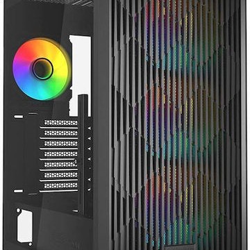 Sharkoon AK3 RGB Gaming Midi Tower Κουτί Υπολογιστή με Πλαϊνό Παράθυρο Μαύρο