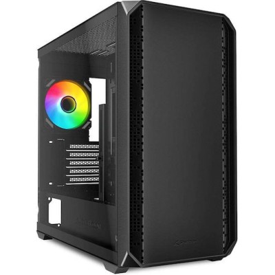 Sharkoon MK2 RGB Gaming Micro Tower Κουτί Υπολογιστή με Πλαϊνό Παράθυρο Μαύρο