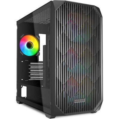 Sharkoon MK3 RGB Gaming Micro Tower Κουτί Υπολογιστή με Πλαϊνό Παράθυρο Μαύρο