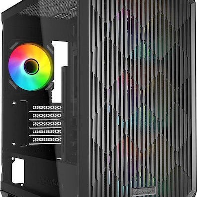 Sharkoon MK3 RGB Gaming Micro Tower Κουτί Υπολογιστή με Πλαϊνό Παράθυρο Μαύρο