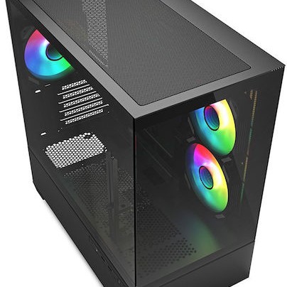 Sharkoon MK6 RGB Micro Tower Κουτί Υπολογιστή με Πλαϊνό Παράθυρο Μαύρο