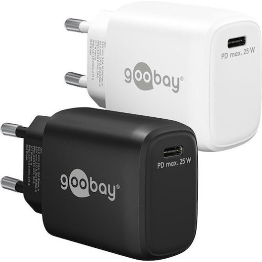 Goobay Φορτιστής Χωρίς Καλώδιο με Θύρα USB-C 25W Power Delivery Μαύρος (65367)