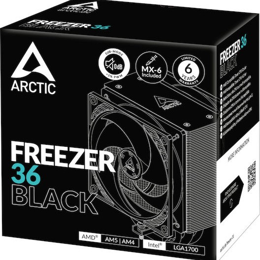 Arctic Freezer 36 Black Ψύκτρα Επεξεργαστή για Socket 1700/1851/AM4/AM5