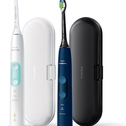 Philips Sonicare Protectiveclean 5100 Ηλεκτρική Οδοντόβουρτσα με Χρονομετρητή, Αισθητήρα Πίεσης και Θήκη Ταξιδίου Λευκή