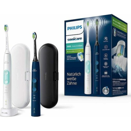 Philips Sonicare Protectiveclean 5100 Ηλεκτρική Οδοντόβουρτσα με Χρονομετρητή, Αισθητήρα Πίεσης και Θήκη Ταξιδίου Λευκή