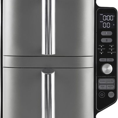 Ninja Double Stack XL Air Fryer με Διπλό Αποσπώμενο Κάδο 9.5lt Γκρι