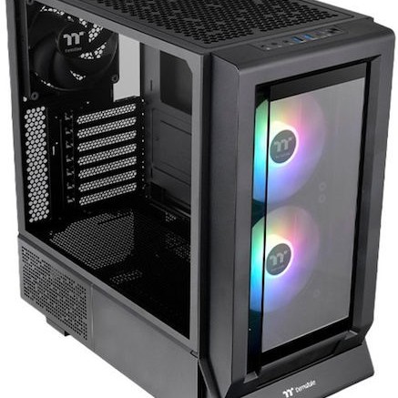 Thermaltake Ceres 350 MX Midi Tower Κουτί Υπολογιστή με Πλαϊνό Παράθυρο και RGB Φωτισμό Μαύρο