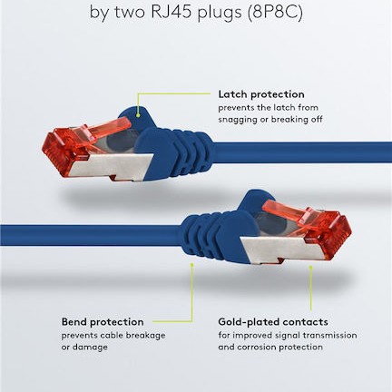 Goobay S/FTP Cat.6 Καλώδιο Δικτύου Ethernet 0.15m Μπλε 1τμχ