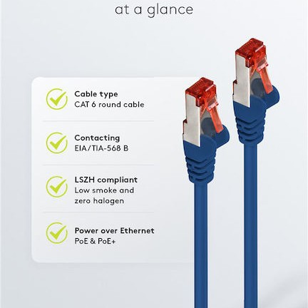 Goobay S/FTP Cat.6 Καλώδιο Δικτύου Ethernet 0.15m Μπλε 1τμχ