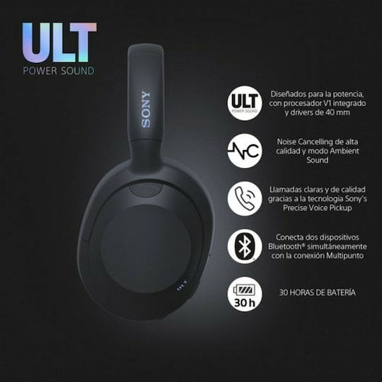 Sony ULT WEAR Ασύρματα / Ενσύρματα Over Ear Ακουστικά με 30 ώρες Λειτουργίας Μαύρα