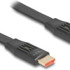 DeLock HDMI 2.1 Flat Cable HDMI male - HDMI male 2m Μαύρο