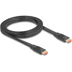 DeLock HDMI 2.1 Flat Cable HDMI male - HDMI male 2m Μαύρο
