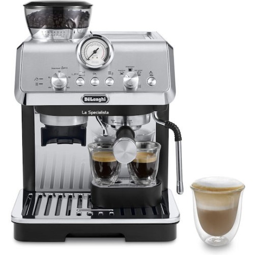De'Longhi La Specialista Arte Αυτόματη Μηχανή Espresso 1400W Πίεσης 15bar με Μύλο Άλεσης Ασημί