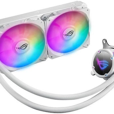 Asus ROG Strix LC III 240 (v2) Υδρόψυξη Επεξεργαστή Διπλού Ανεμιστήρα 120mm για Socket AM4/AM5/1700/1200 με ARGB Φωτισμό Λευκή