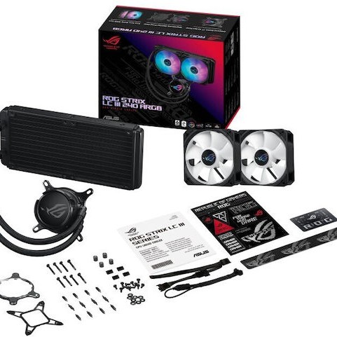 Asus ROG Strix LC III 240 (v1) Υδρόψυξη Επεξεργαστή Διπλού Ανεμιστήρα 120mm για Socket AM4/AM5/1700/1200 με ARGB Φωτισμό