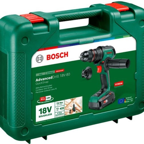 Bosch AdvancedDrill 18V-80 QuickSnap Δραπανοκατσάβιδο Μπαταρίας