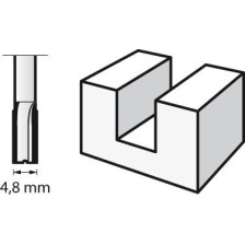 Dremel Φρέζα HSS για Ευθεία Κοπή σε Ξύλο 4.8mm
