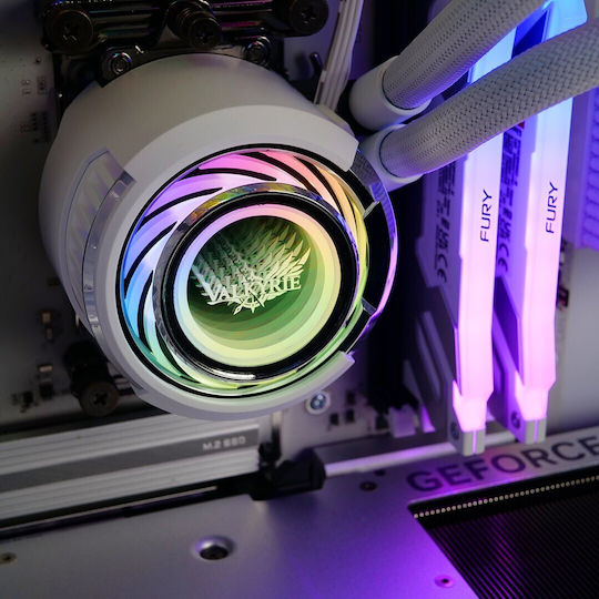 Valkyrie Jarn 280 RGB Υδρόψυξη Επεξεργαστή Διπλού Ανεμιστήρα 140mm για Socket AM4/AM5/1700/1200/115x Λευκή