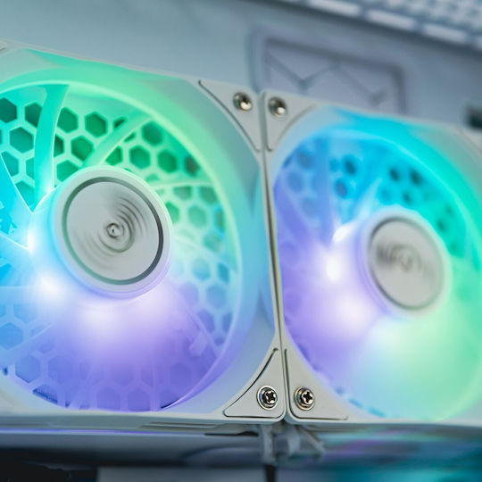 Valkyrie Jarn 280 RGB Υδρόψυξη Επεξεργαστή Διπλού Ανεμιστήρα 140mm για Socket AM4/AM5/1700/1200/115x Λευκή