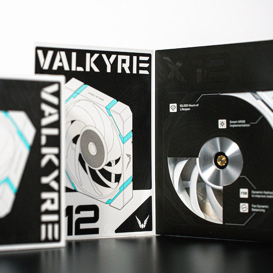 Valkyrie V12F Case Fan 120mm με ARGB Φωτισμό και Σύνδεση 4-Pin PWM Λευκό