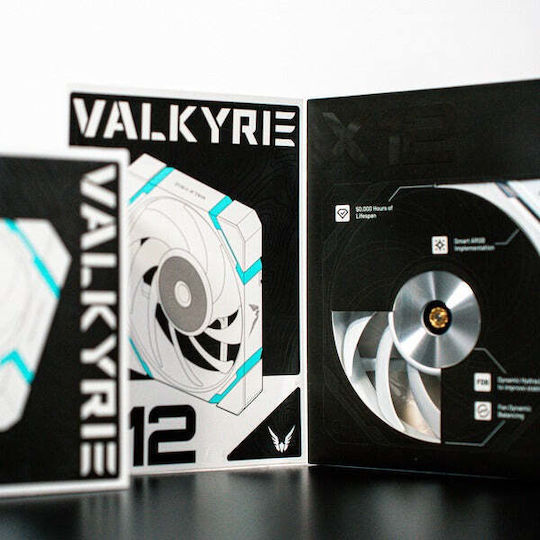 Valkyrie X12 Reverse Case Fan 120mm με ARGB Φωτισμό και Σύνδεση 4-Pin PWM Λευκό