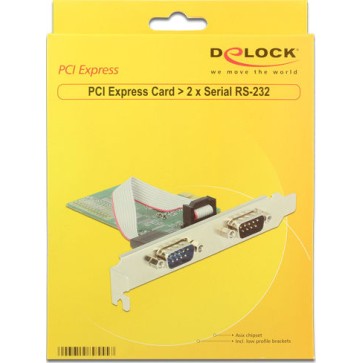 DeLock Κάρτα PCIe σε 2 θύρες RS232 DB9 Serial