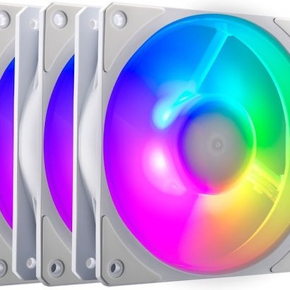 CoolerMaster Mobius 120P Case Fan με ARGB Φωτισμό και Σύνδεση 4-Pin PWM 3τμχ Λευκό