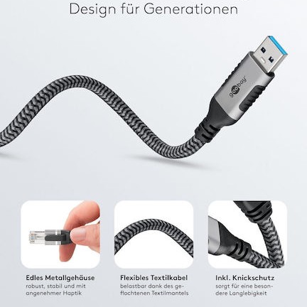 Goobay USB 2.0 Cable USB-A male - RJ45 Γκρι 7.5m 70693