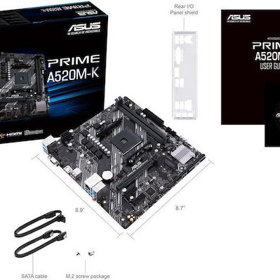 Asus Prime A520M-K Motherboard Micro ATX με AMD AM4 Socket 90MB1500-M0EAY0