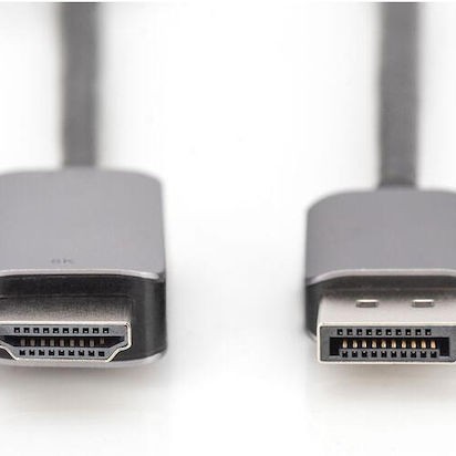 Digitus Cable DisplayPort male - HDMI male 1.8m Μαύρο (DB-340305-018-S)