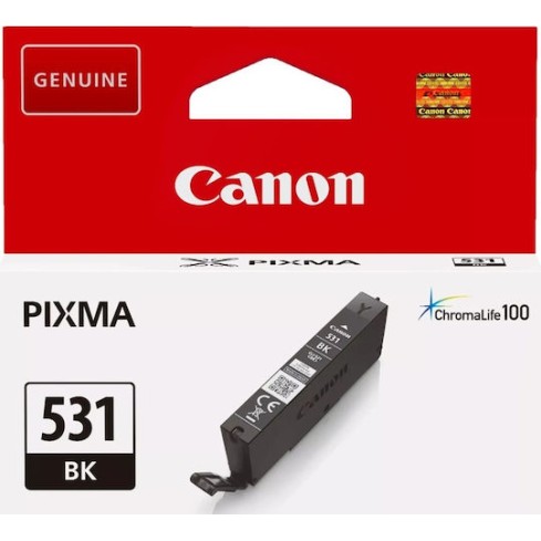 Canon CLI-531BK Γνήσιο Μελάνι Εκτυπωτή InkJet Μαύρο (6118C001)