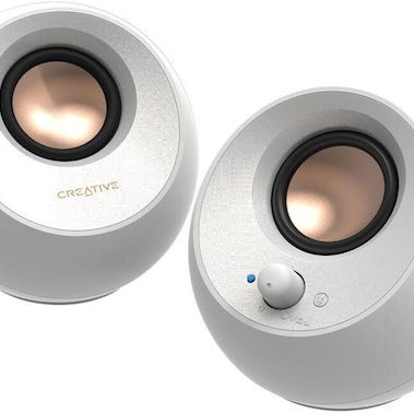 Creative Pebble V3 Ηχεία Υπολογιστή 2.0 με Bluetooth και Ισχύ 8W σε Λευκό Χρώμα