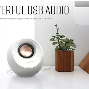 Creative Pebble V3 Ηχεία Υπολογιστή 2.0 με Bluetooth και Ισχύ 8W σε Λευκό Χρώμα